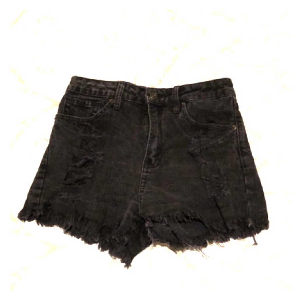 Black jean shorts